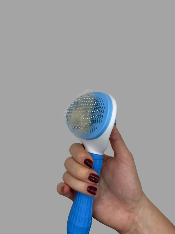 Easy-Clean Cat Brush with Spring-Loaded Hair Removal